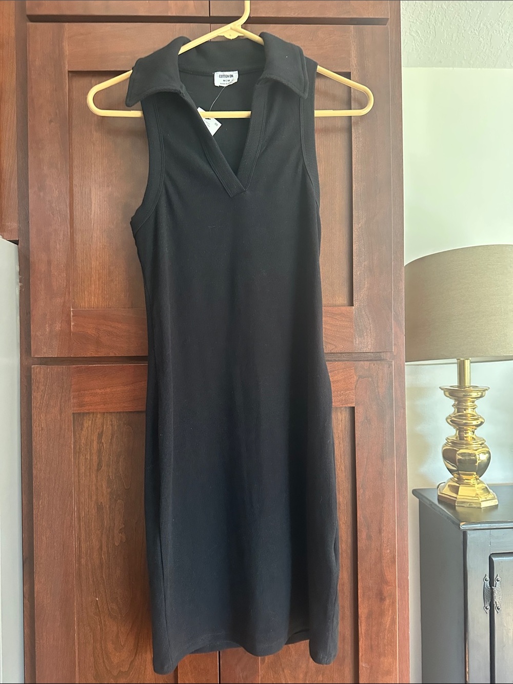 Cotton On Black Sleeveless Polo Midi Dress